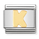 Nomination Composable Classic Link 030101/11 Letter K in 18K Gold